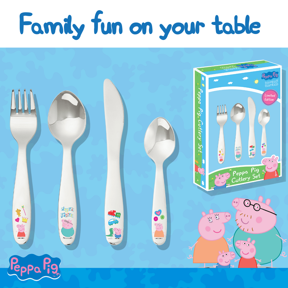 Peppa Pig 4 piece cutlery set bamboo bamboo