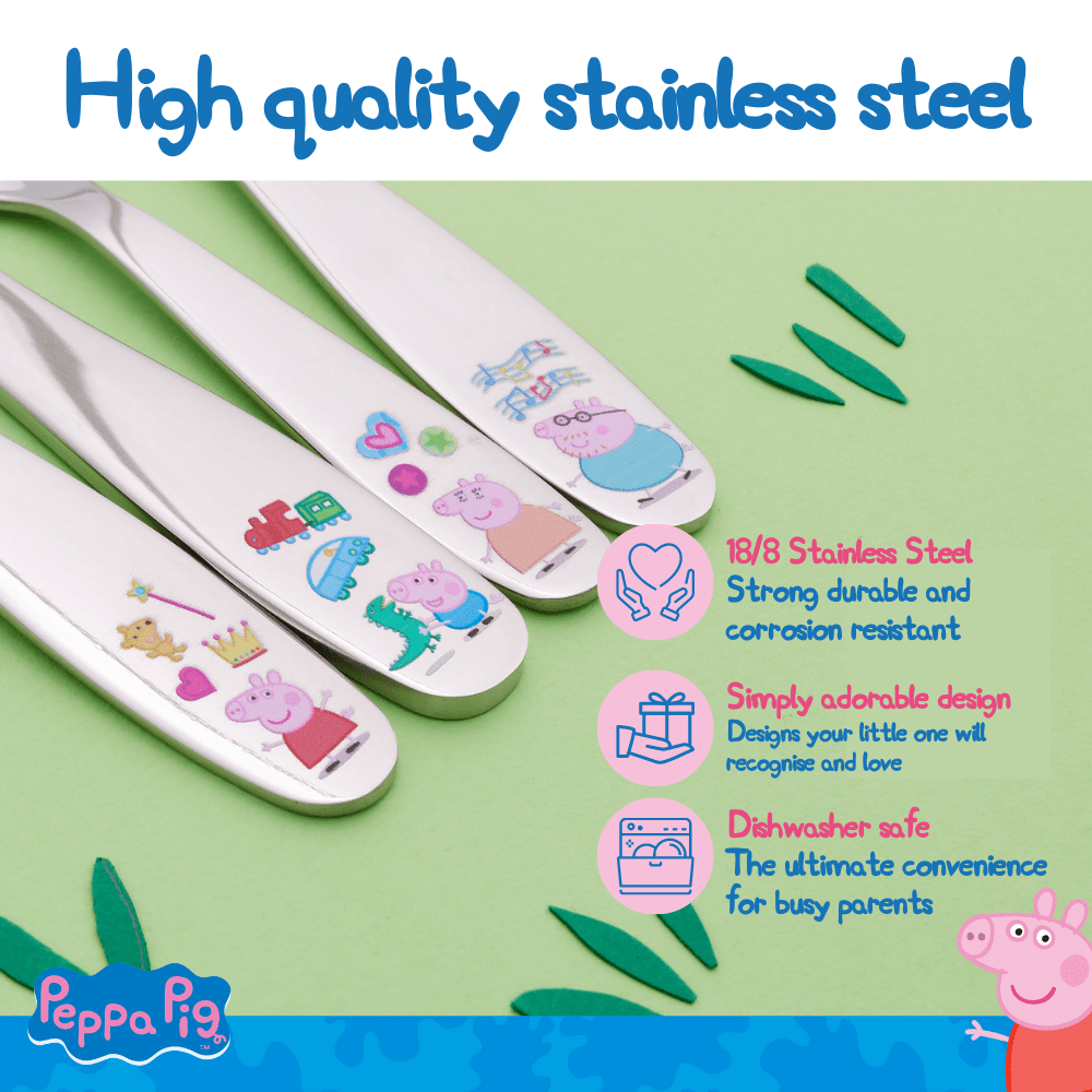 Peppa Pig 4 piece cutlery set bamboo bamboo 