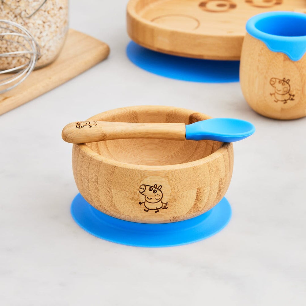 
            
                Load image into Gallery viewer, George Pig Bamboo Suction Bowl and Spoon bamboo bamboo 
            
        