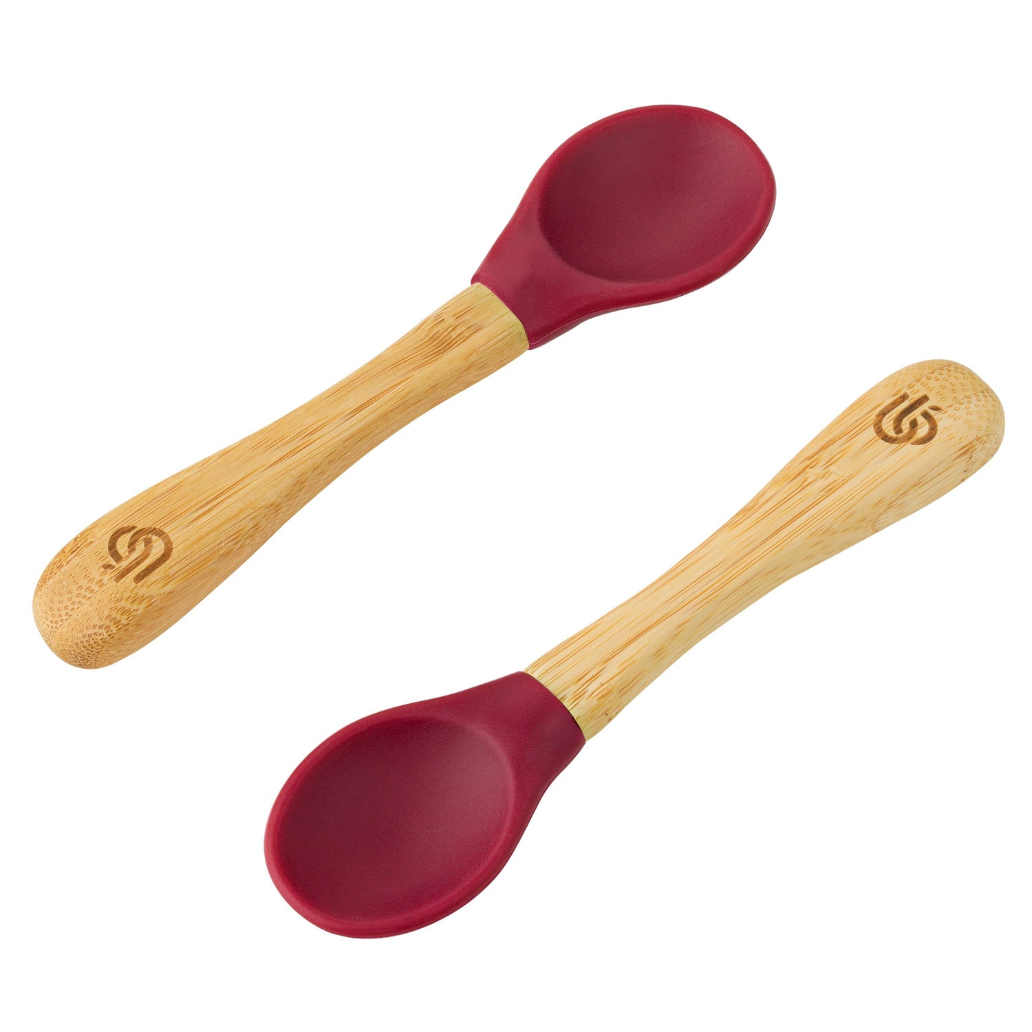 Lovely Bamboo & Silicone Baby Spoons for Learning Self-Feeding