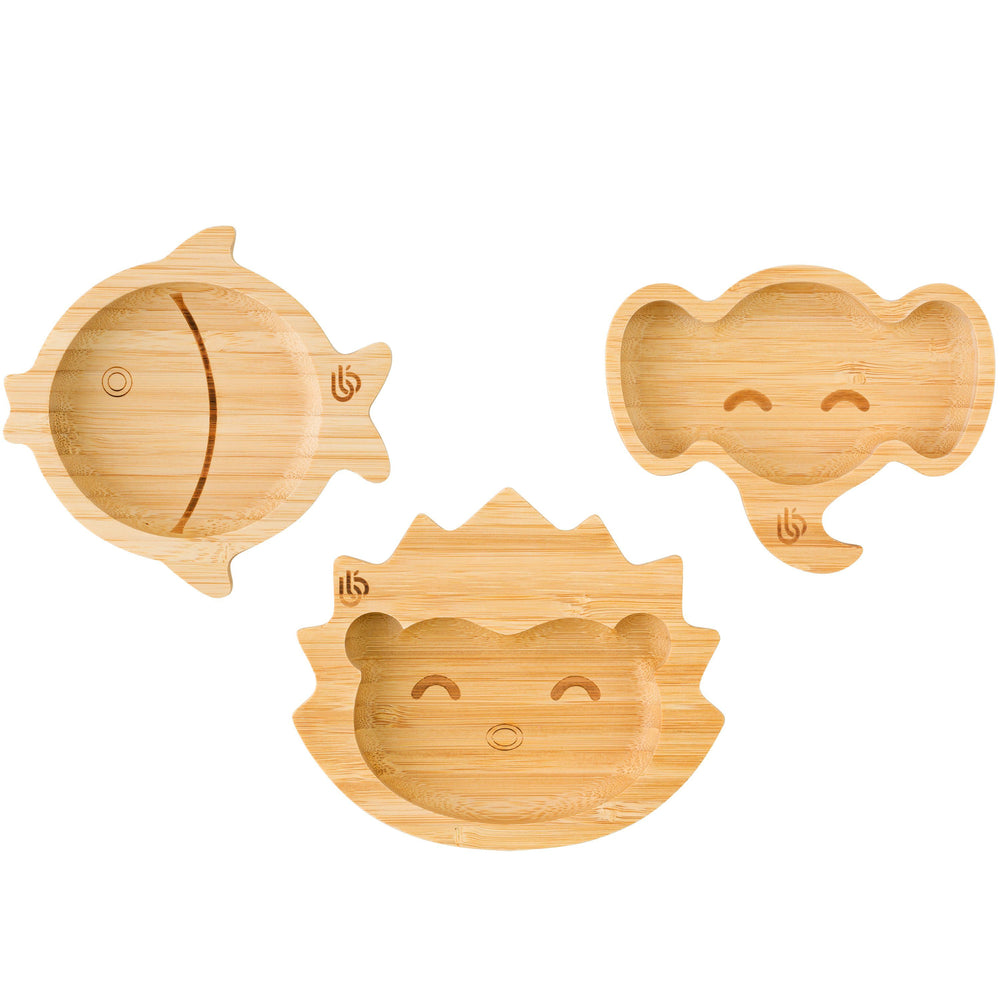 
            
                Load image into Gallery viewer, bb Tiny plates bamboo bamboo Fish, Hedgehog, Elephant 
            
        