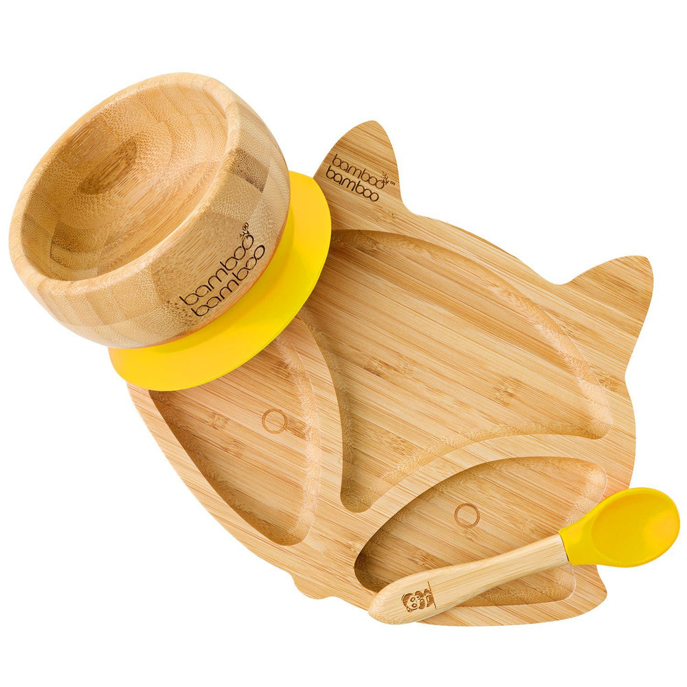 
            
                Load image into Gallery viewer, Fox Plate and Bowl Bundle Gift Set bamboo bamboo Yellow 
            
        