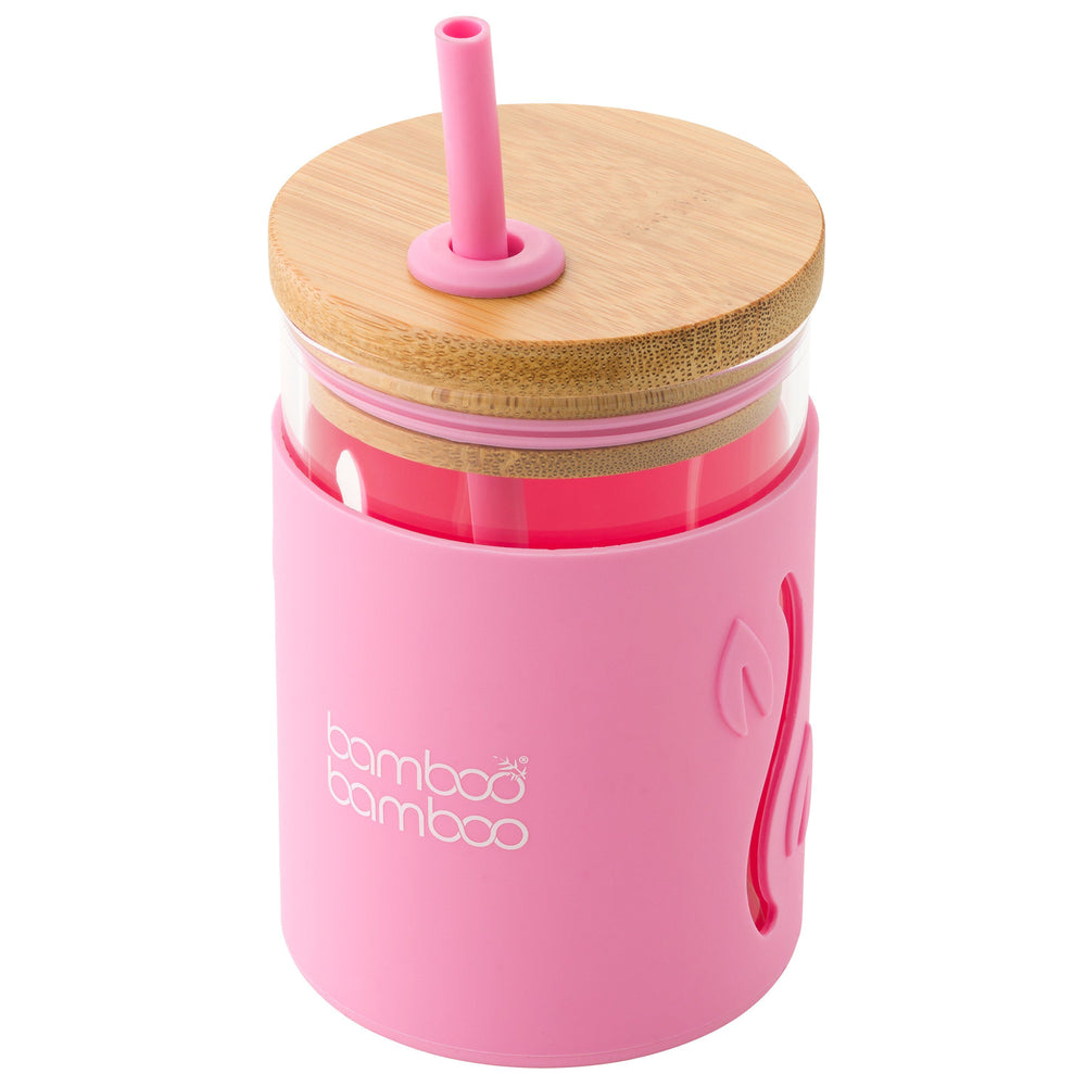 bb Toddler Jar with Straw bamboo bamboo Pink 