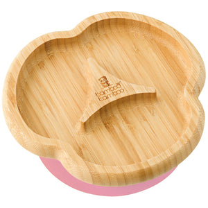 Bamboo Taste Plate Feeding Products bamboo bamboo Pink 