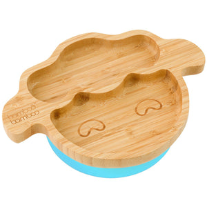 Bamboo Little Lamb Suction Plate Feeding Products bamboo bamboo Blue 